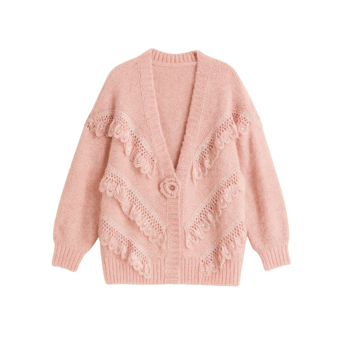 Lace Bloom Wool Cardigan