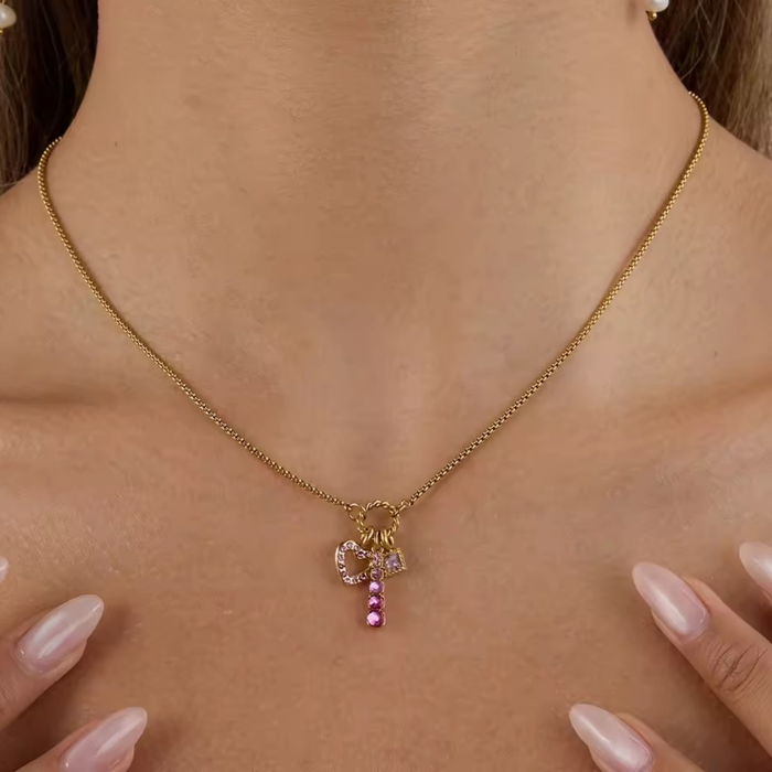 Blush Charm Trio Necklace