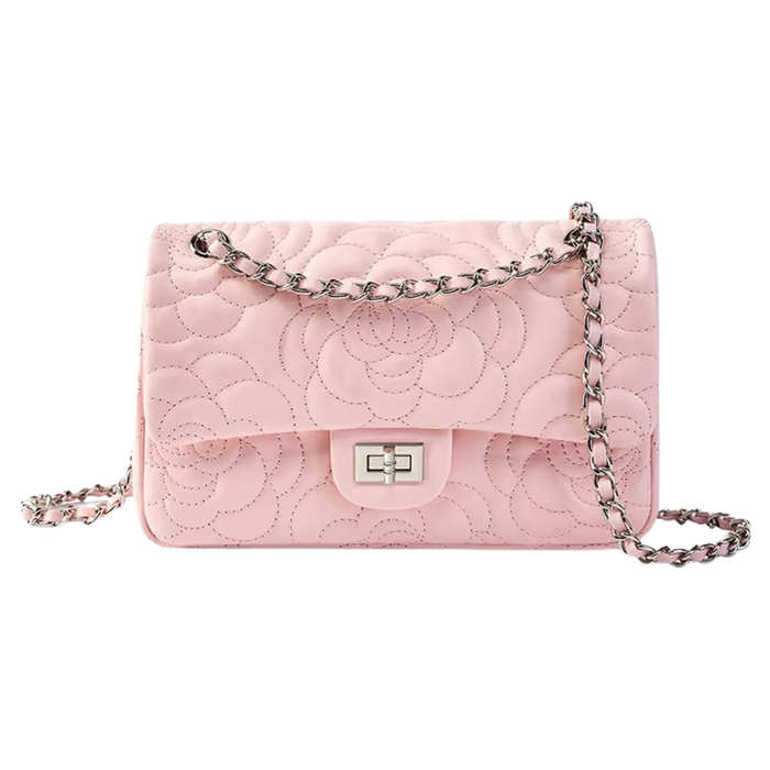 Embossed Camellia Double Flap