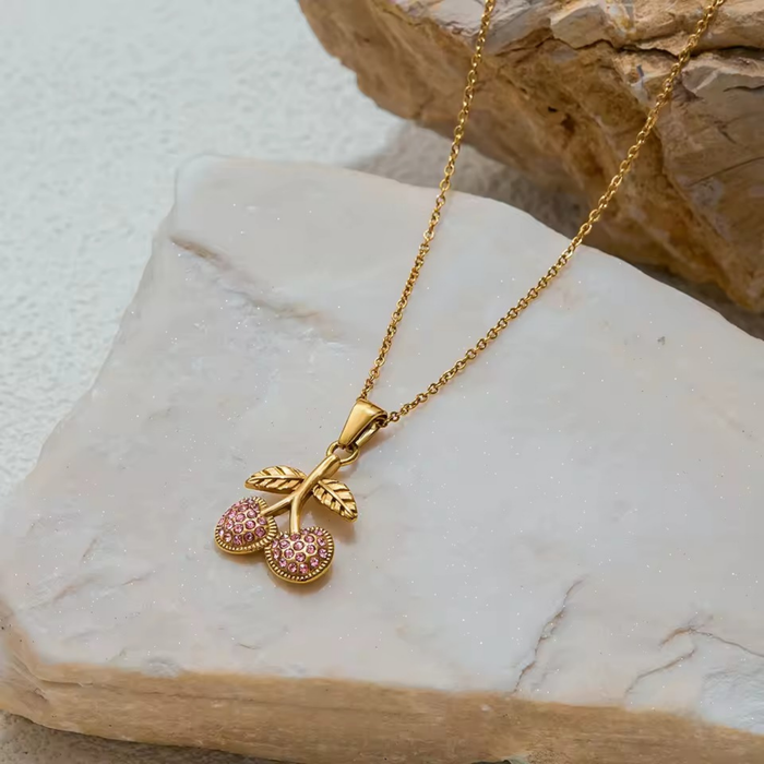 Pink Cherry Necklace