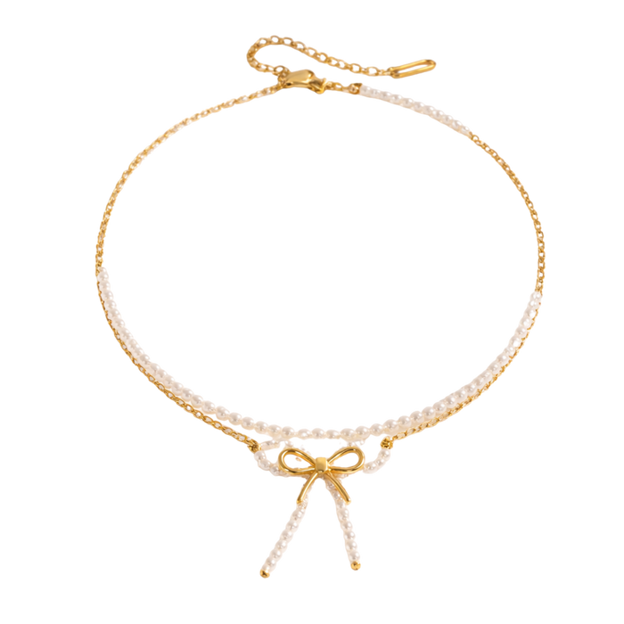 Pearl Bow Necklace