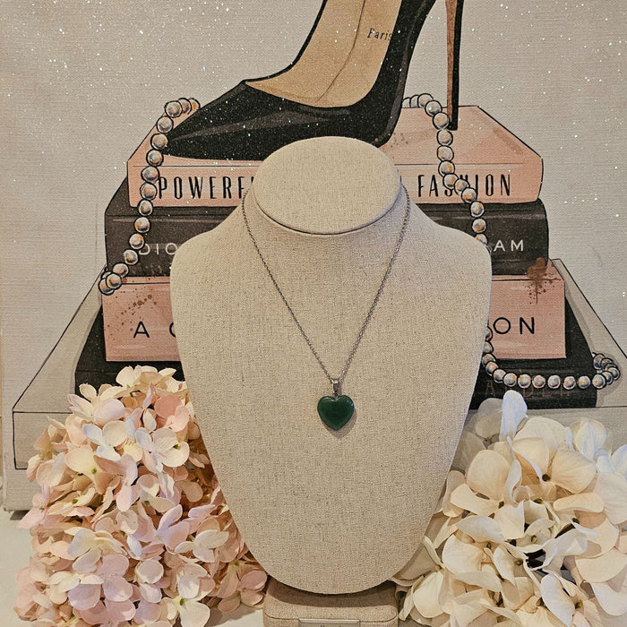 Natural Stone Heart Charm