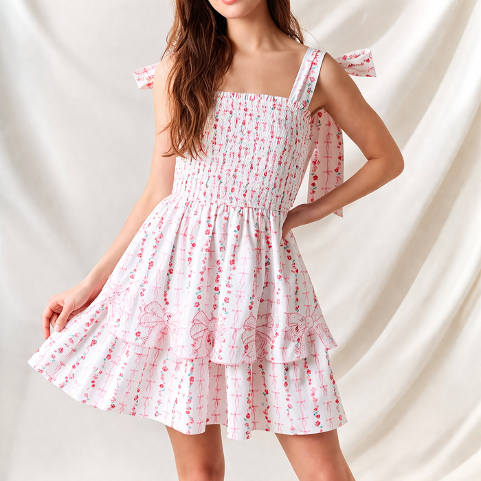 Rosalie Ribbons Mini Dress