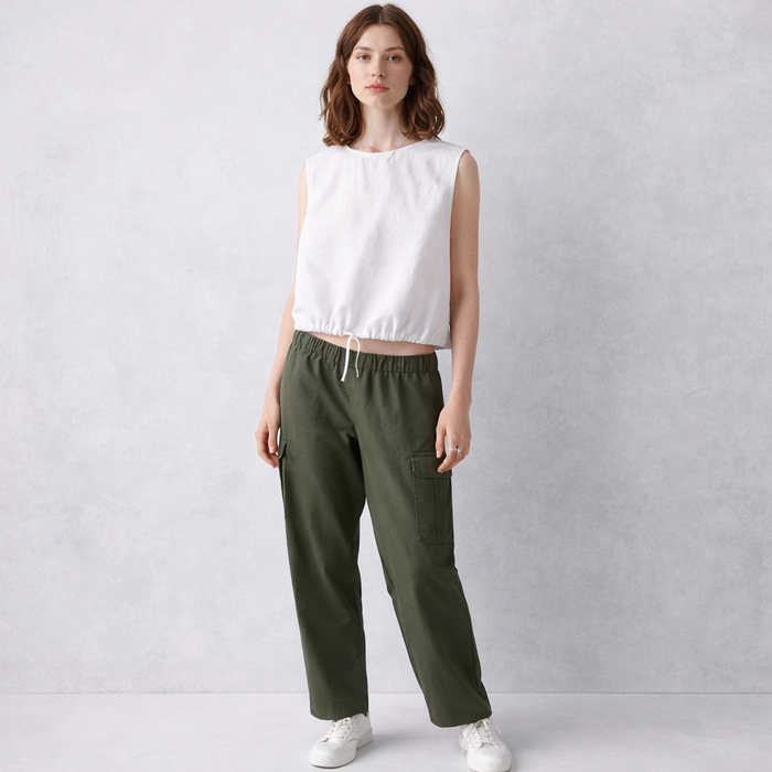 Linea Linen Drawstring Top