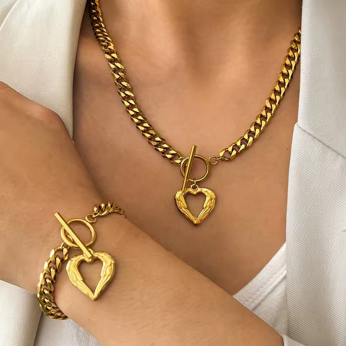 Angel Heart Wing Bracelet
