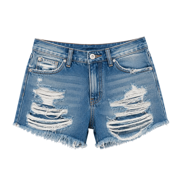 Raw Edge  Denim Shorts